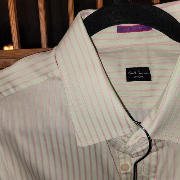 3 Paul Smith Italy dress shirts XL/17.5 pink, blue, lime - Picture 2 of 10